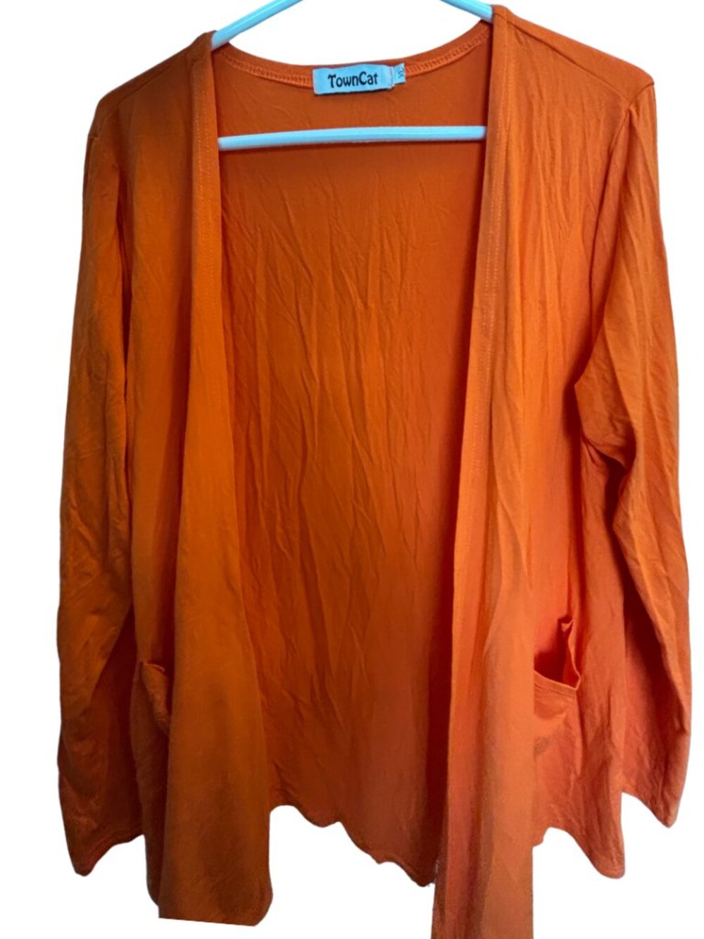 TownCat orange knit open-front cardigan jacket XL